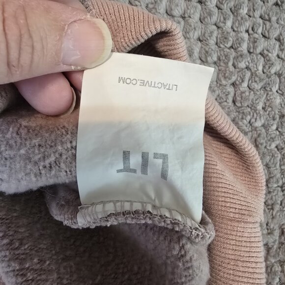 LIT Activewear Whisper Oversized Funnt Mauve Pink Size Small Pullover Pockets - Picture 8 of 8